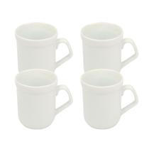 Kit 4 Canecas 135ml em Porcelana Branca