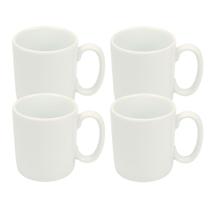 Kit 4 Canecas 300ml Modelo Cholocate em Porcelana Branca