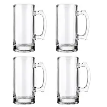 Kit 4 Canecas Chopp Zero Grau Vidro 360ml Class Home Kit 4 Canecas Chopp Zero Grau Vidro 360ml Class Home