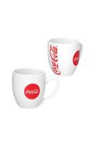 Kit 4 Canecas Coca-Cola Cerâmica 300ml - Branco Kit 4 Canecas Coca-Cola Cerâmica 300ml - Branco