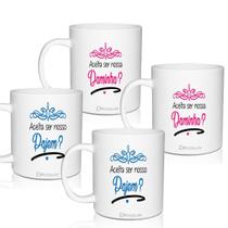 Kit 4 Canecas Convite 300 Ml Personalizadas Pajem&Daminha