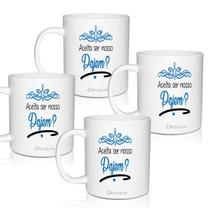 Kit 4 Canecas Convite Lembrança Personalizada Para Pajem