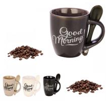 Kit 4 Canecas De Café com Colher 90ml 4 Canecas Cerâmica com colher 90 ml Caneca de CAFÉ