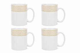 Kit 4 Canecas de Porcelana 300ml Design Elegante Moderno Kit 4 Canecas de Porcelana 300ml Design Elegante Moderno