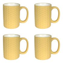 Kit 4 Canecas De Porcelana Para Café Chá Rattan 310ml Kit 4 Canecas De Porcelana Para Café Chá Rattan 310ml