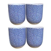 Kit 4 Canecas de Porcelana para Chá Copo Oriental 150ml