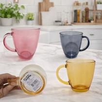 Kit 4 Canecas de Vidro Grossa 310ml Thika Alta Qualidade Cor Sortida Kit 4 Canecas de Vidro Grossa 310ml Thika Alta Qualidade Cor Sortida