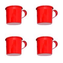 Kit 4 Canecas em alumínio estilo Moscow Mule Decor - Vermelha