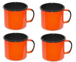 Kit 4 Canecas esmaltadas 70ml Nr 4,5 Ewel - Laranja