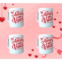 Kit 4 Canecas estampadas "Eu amo amar você" 400ml plástico Kit 4 Canecas estampadas "Eu amo amar você" 400ml plástico