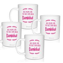 Kit 4 Canecas Lembrancinha Personalizada Em Rosa Daminha