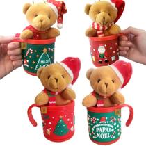 Kit 4 Canecas Natal 200ml + 4 Enfeites Árvore Natal Pelúcia Kit 4 Canecas Natal 200ml + 4 Enfeites Árvore Natal Pelúcia