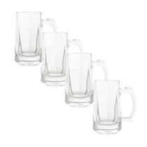 Kit 4 canecas para chopp e cerveja de vidro zero graus 365ml - lyor