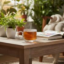 Kit 4 Canecas Vidro Graffiato 95ml Transparente Café Linha