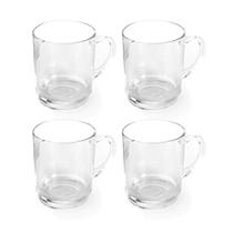 Kit 4 Canecas Vidro New Coffe Em Casa Tem 250ml Kit 4 Canecas Vidro New Coffe Em Casa Tem 250ml