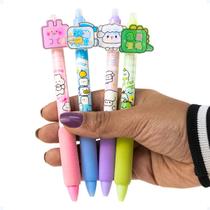 Kit 4 Caneta Fofa Esferográfica Retrátil Kawaii Escolar Grip Kit 4 Caneta Fofa Esferográfica Retrátil Kawaii Escolar Grip