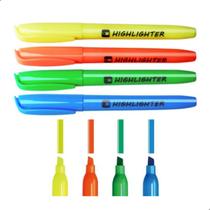 Kit 4 Caneta Pincel Marca Texto Fluorescente Ponta Chanfrada Kit 4 Caneta Pincel Marca Texto Fluorescente Ponta Chanfrada
