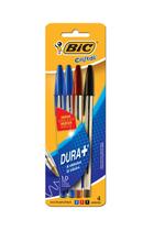kit 4 Canetas Bic Cristal Azul,preta ,vermelha Clássica 1.0mm Média Blister C/4
