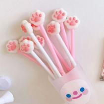 Kit 4 canetas de gel patinha fofa de gato papelaria criativa - Filó modas