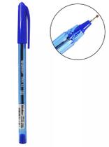 Kit 4 canetas esferográficas azul prática