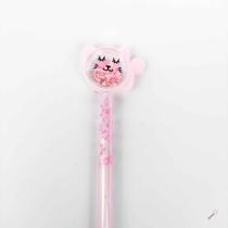 Kit 4 Canetas Esferográficas Gatinho Carinha Cores:Rosa