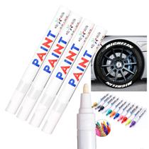 Kit 4 Canetas Reparadora Tira Risco Automóveis Carro Moto Caminhões Pintar e Retocar Pneu Azulejo e Tênis Uso Escolar Marca Texto Branco - Thafe