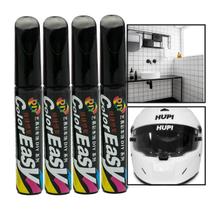 Kit 4 Canetas Tinta Reparadora Tira Risco Automóveis Carro Moto Caminhões Pintar e Retocar Pneu Azulejo e Tênis Aplicador PRETO