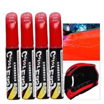Kit 4 Canetas Tinta Reparadora Tira Risco Automóveis Carro Moto Caminhões Pintar e Retocar Pneu Azulejo e Tênis Aplicador VERMELHO