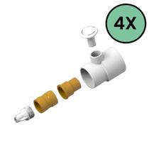 Kit 4 Canhão + Válvula Hidromassagem Piscina 50mm - Brustec