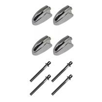 Kit 4 Canoas Tom Caixa Cromo 19.3 + 4 Parafusos 51 x 6mm M6