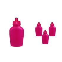Kit 4 Cantis 500Ml Rosa Neon Plástico Premium