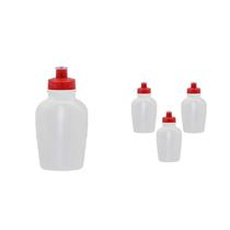 Kit 4 Cantis 500Ml Tampa Fibra Madeira Vermelho