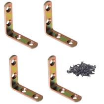 Kit 4 Cantoneira 4 cm Aço Para Móveis com Parafusos