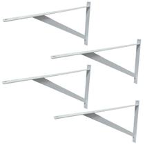 Kit 4 Cantoneiras Reforçadas Mão Francesa Branca 30cm x 20cm Novoletto
