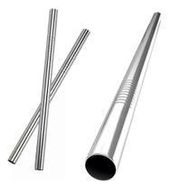 Kit 4 Canudo Inoxidável Aço Inox Para Milk Shake 216 X 12mm Kit 4 Canudo Inoxidável Aço Inox Para Milk Shake 216 X 12mm