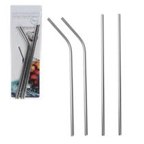 Kit 4 Canudos De Metal Reutilizáveis Para Drinks E Bebidas