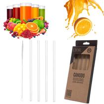 Kit 4 Canudos De Vidro Reutilizáveis 1 Escova Kit 4 Canudos De Vidro Reutilizáveis 1 Escova