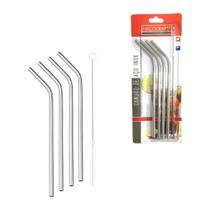Kit 4 Canudos Resistente Aço Inox Reutilizável + Escova Kit 4 Canudos Resistente Aço Inox Reutilizável + Escova