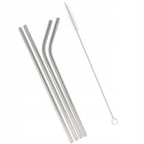 Kit 4 Canudos Reutilizáveis Em Aço Inox E Escova De Limpeza Kit 4 Canudos Reutilizáveis Em Aço Inox E Escova De Limpeza