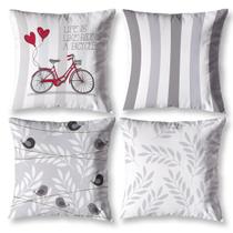 Kit 4 Capa Almofada 40cm x 40cm Decorativas Estampadas Sala Sofá Quarto Modernas Várias Estampas