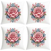 Kit 4 Capa Almofada Decorativa Simples Basica Presente Sofa Poltrona Cama Estampada Toque Macio Luxo