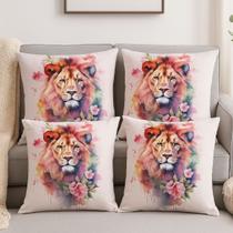 Kit 4 Capa Almofada Decorativa Simples Basica Sofa Poltrona Cama Estampada Toque Macio Suave Luxo
