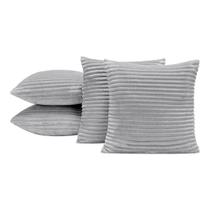 Kit 4 Capa Almofadas 45 cm x 45 cm Flannel Jacquard Velvet Bariloche Cores Vazia