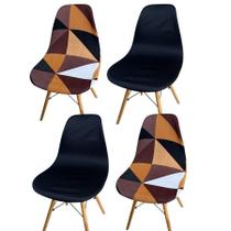 Kit 4 Capa Cadeira Charles Eames Eiffel Pé Palito Malha