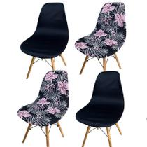 Kit 4 Capa Cadeira Charles Eames Eiffel Pé Palito Malha Kit 4 Capa Cadeira Charles Eames Eiffel Pé Palito Malha