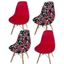 Kit 4 Capa Cadeira Charles Eames Eiffel Pé Palito Malha