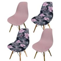 Kit 4 Capa Cadeira Charles Eames Eiffel Pé Palito Malha