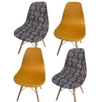 Kit 4 Capa Cadeira Charles Eames Eiffel Pé Palito Malha