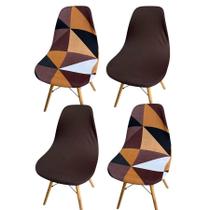 Kit 4 Capa Cadeira Charles Eames Eiffel Pé Palito Malha