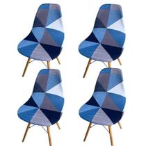 Kit 4 Capa Cadeira Charles Eames Eiffel Pé Palito Malha